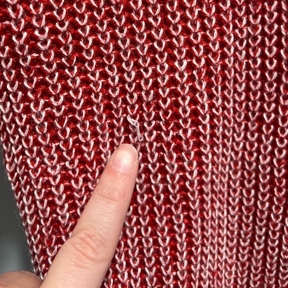 Cozy Red Knit Women's Sweater with ♥️ Patch Elbows - Picture 6 of 8